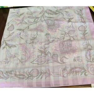 Vtg Italy 100% POLYESTER Scarf Pink Purple Blue Floral RN36469 ~46" Sq.